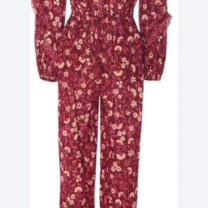 Floral Red Jumpsuit